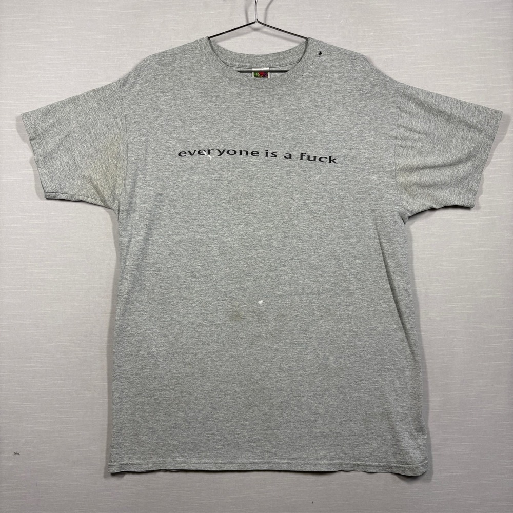 World of Hurt Band Shirt Men XL Gray Punk Obscure Everyone Is A Thrashed Stained